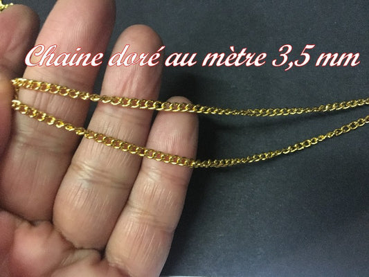 Chainette Doré Au Mètre En 3,5 mm  Pour Lingerie et Customisations.