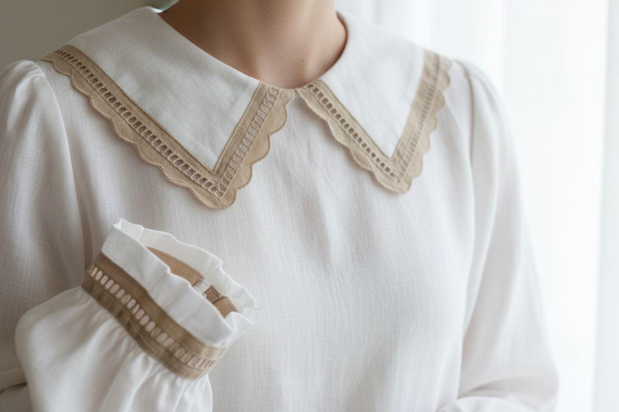 Broderie Anglaise Beige 2 cm - Jour Échelle à Coudre au Mètre