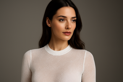 White Lycra Mesh Fabric – 1m30 Wide – Bi-stretch