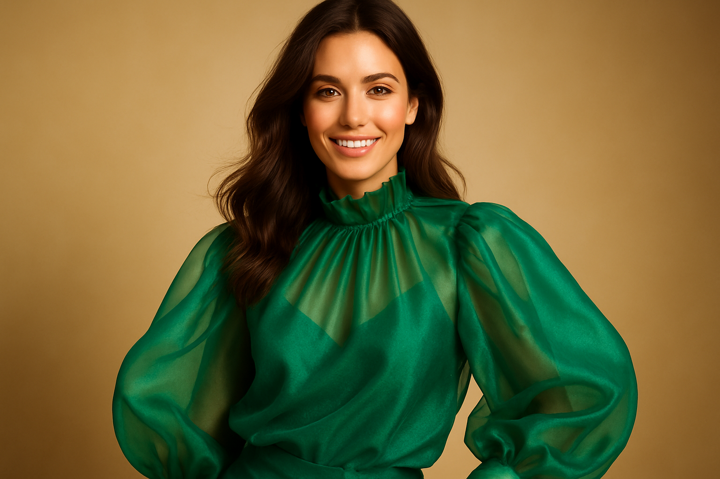 Tissu Soie Organza Vert Émeraude 150cm - Tissu en Soie Premium au Mètre