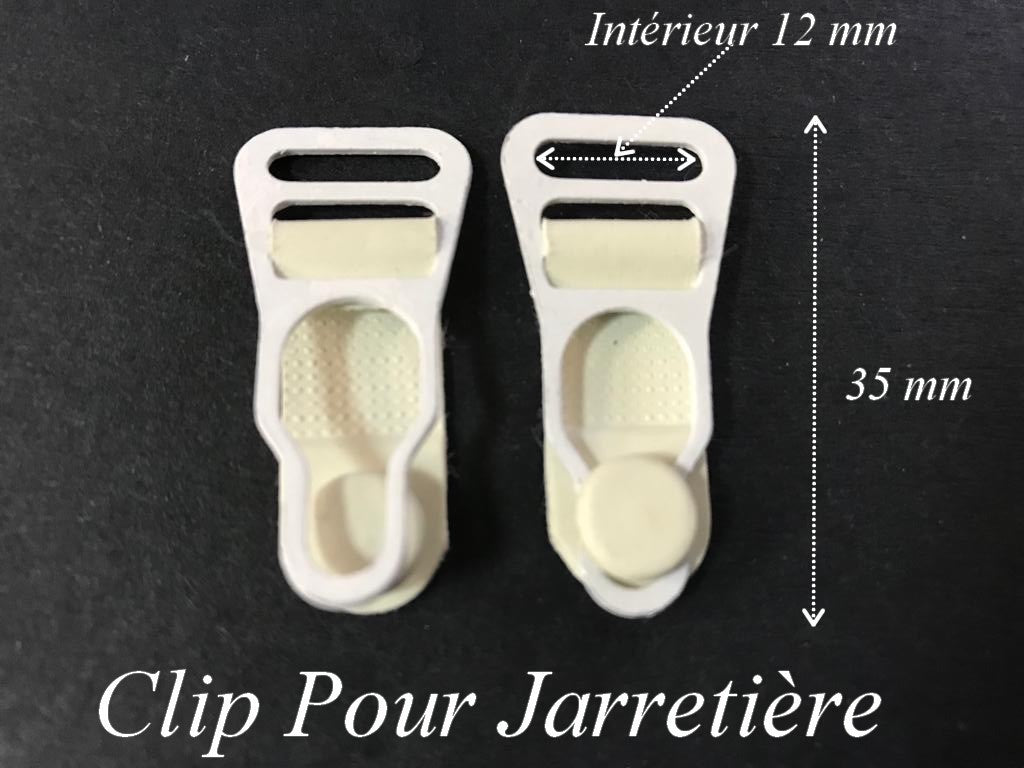 Clip Blanc pour jarretière,  Clip en mètal Pour Jarretelles idéal Pour Lingerie Féminine.