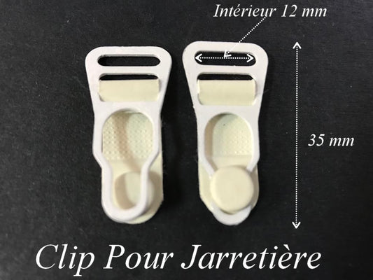 Clip Blanc pour jarretière,  Clip en mètal Pour Jarretelles idéal Pour Lingerie Féminine.