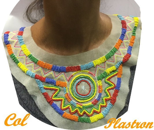 🌈 Col à Coudre en Perles Multicolores – Style Ethnique & Bohème