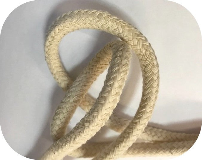 Cordon Coton En 7 mm Ecru Tressé Au Mètre