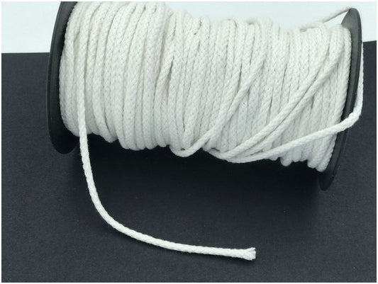 Cordon Coton Tréssé Blanc Au Mètre