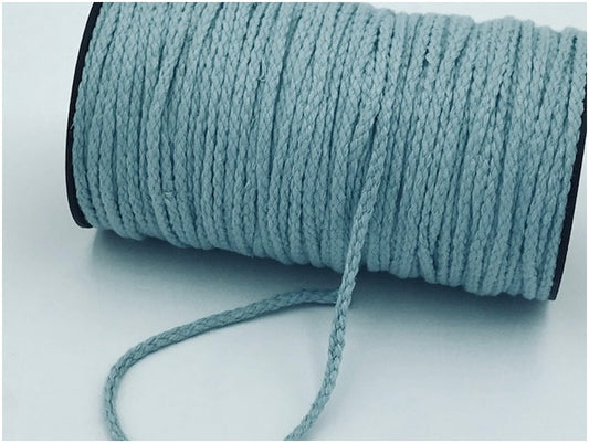 Cordon Coton Tréssé Bleu Ciel Au Mètre
