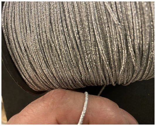 Cordon Elastique  Argent Rond  En 1,2 mm A Coudre Pour Loisirs Créatifs.