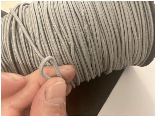 Cordon Elastique GRIS PERLE Rond  En 3 mm A Coudre Pour Loisirs Créatifs.