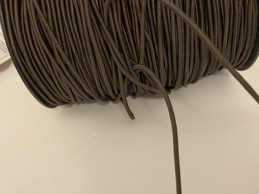 Cordon Elastique MARRON CHOCO Rond  En 3 mm A Coudre Pour Loisirs Créatifs.