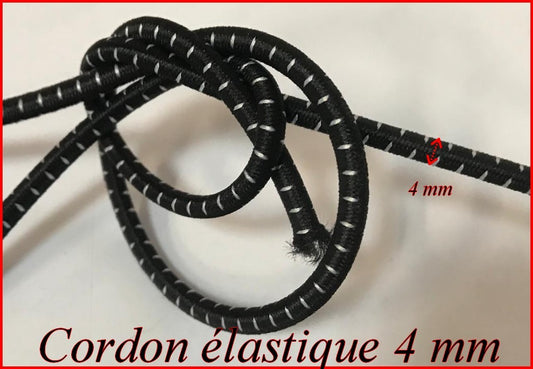 Cordon élastique noir et blanc de 4 mm : Polyvalence créative et utilitaire