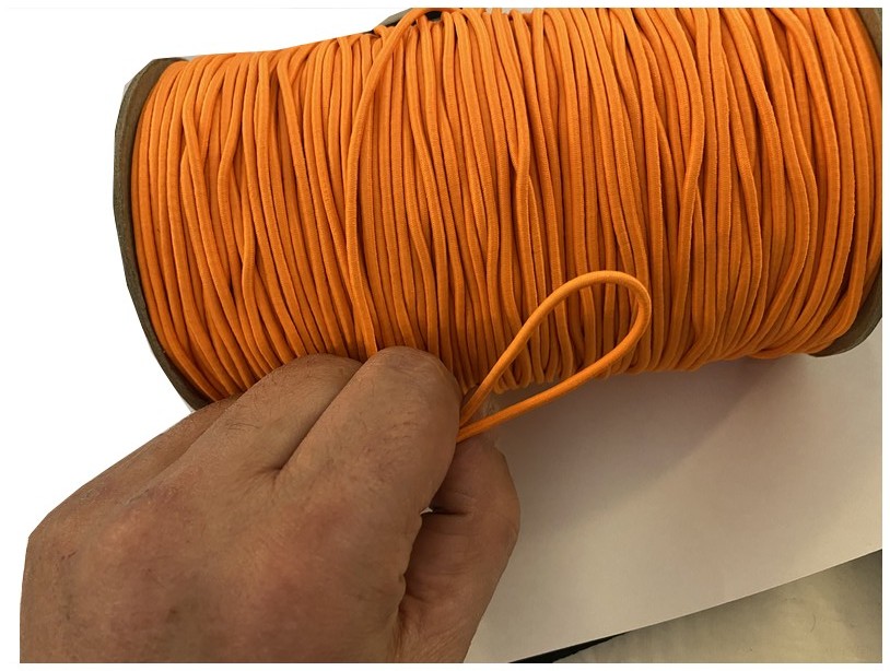 Cordon Elastique  Orange Rond  En 3 mm A Coudre Pour Loisirs Créatifs.