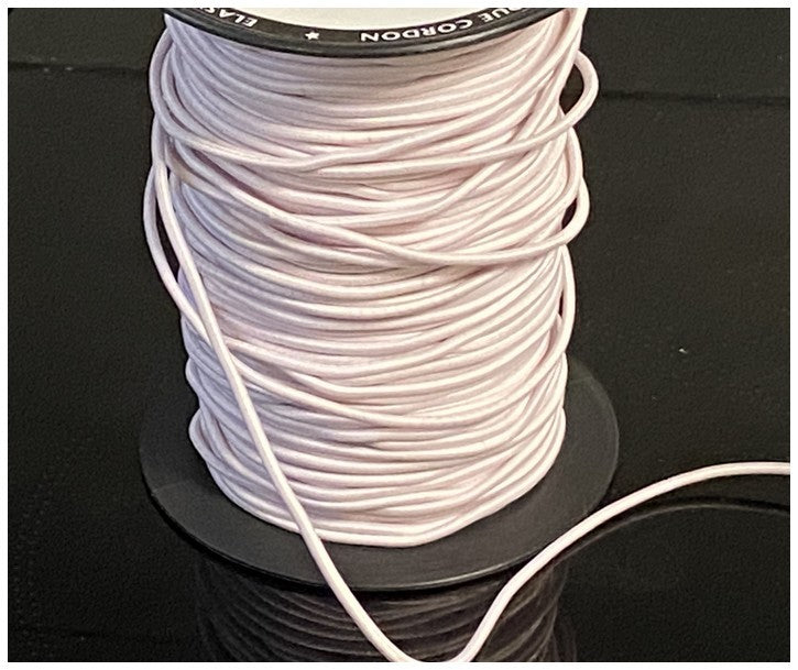 Cordon Elastique  Rose Pâle   Rond  En 3 mm A Coudre Pour Loisirs Créatifs.
