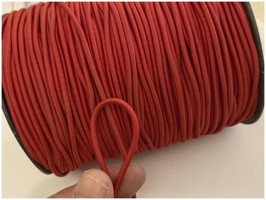 Cordon Elastique ROUGE Rond  En 3 mm A Coudre Pour Loisirs Créatifs.