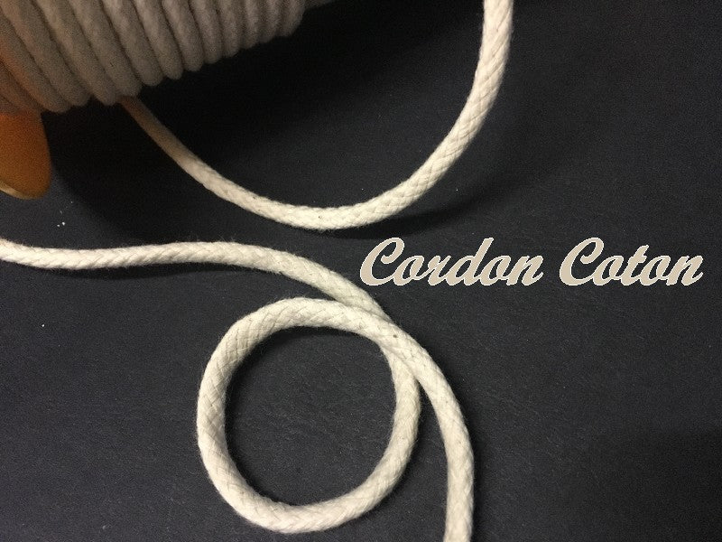 Cordon Fil Lacet Au Mètre Coton en 5 mm Tressé Pour Loisirs Créatifs Et Attaches
