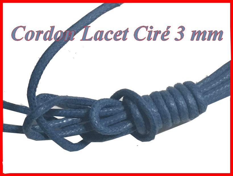 Cordón de encaje encerado por metro color azul índigo para pasatiempos creativos