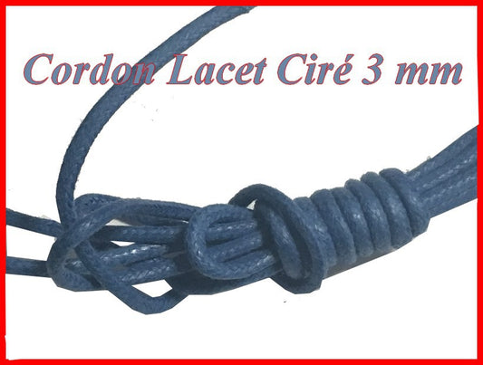 Cordón de encaje encerado por metro color azul índigo para pasatiempos creativos