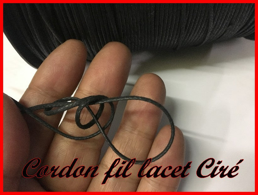 Cordon Lacet Ciré Au Mètre En 2 mm Noir Pour Colliers,  Laçage, Bracelets,  Et  Loisirs Créatifs