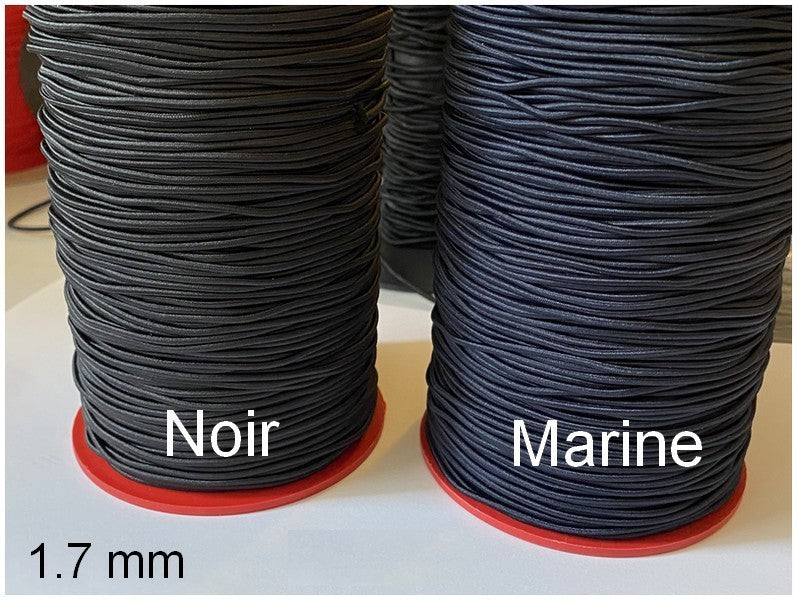 Cordon Lacet Elastique x 200 Mètres Bleu Marine Rond  En 1.7 mm A Coudre Pour Loisirs Créatifs.