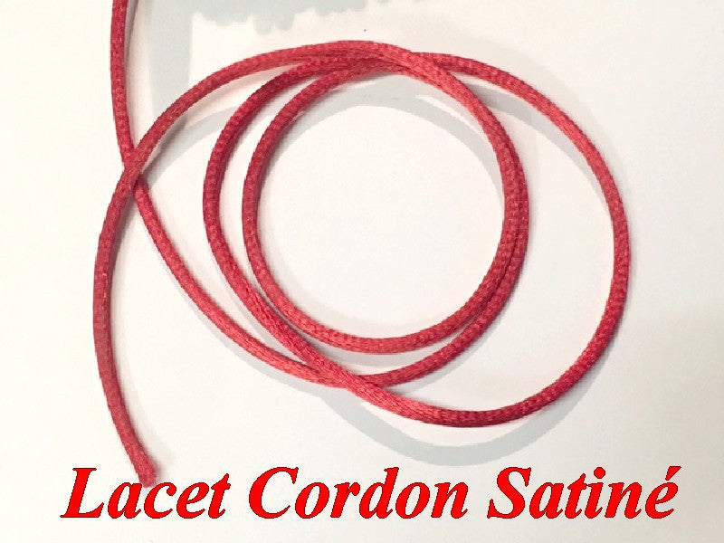 Cordon Lacet Satiné En 3 mm Rouge Pour Loisirs Créatifs Et Laçage.