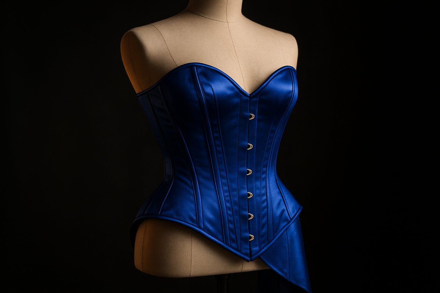 Satin Duchesse Bleu Royal – Tissu Haut de Gamme :  L'Éclat Raffiné pour des Créations Couture d'Exception.