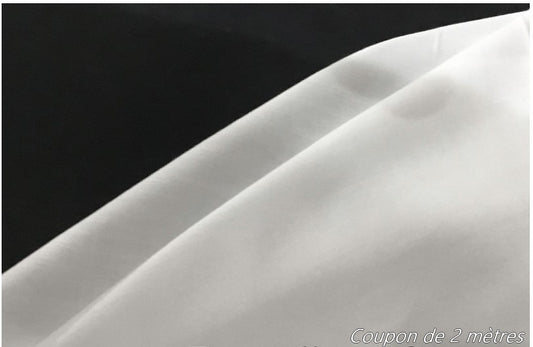 Coupon de 2 Mètres de Tissu Coton Blanc  En Grande Largeur