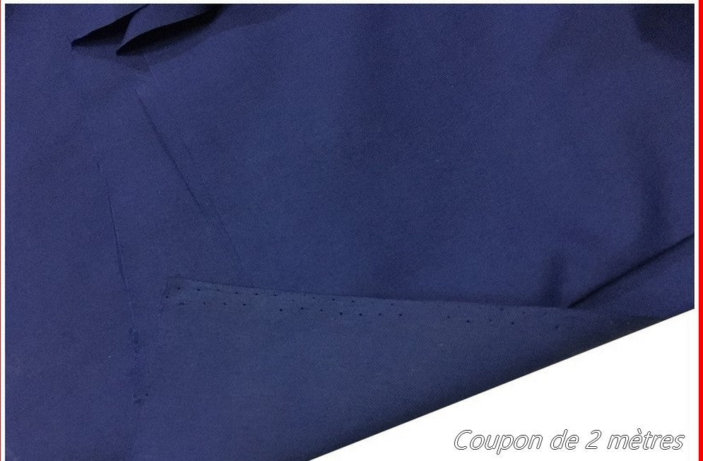 Coupon de 2 Mètres de Tissu Coton Bleu Indigo En Grande Largeur