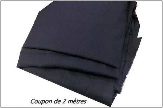 Coupon de 2 Mètres de Tissu Coton Bleu Marine En Grande Largeur