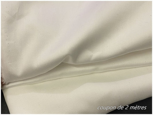 2 Meter Coupon of Ivory Cotton Fabric in Large Width