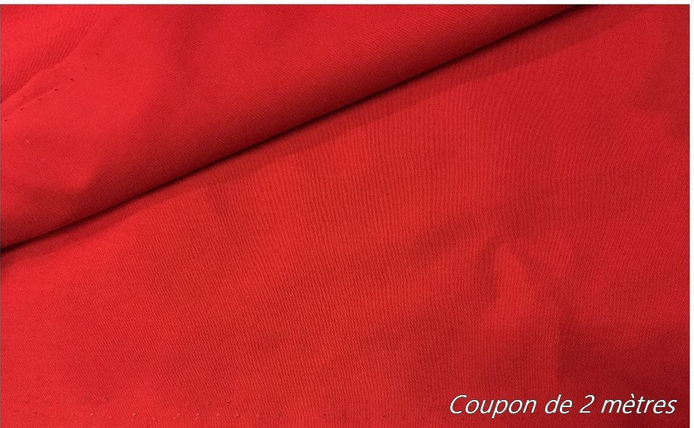 Coupon de 2 Mètres de Tissu Coton Rouge En Grande Largeur