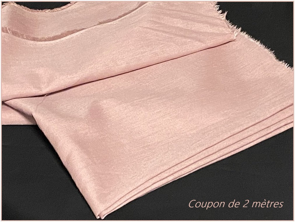 Coupon de 2 Mètres de Tissu Coton Vieux Rose En Grande Largeur