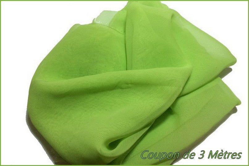 Coupon de 3 mètres De Tissu Mousseline Polyester Au Mètre Anis A coudre.