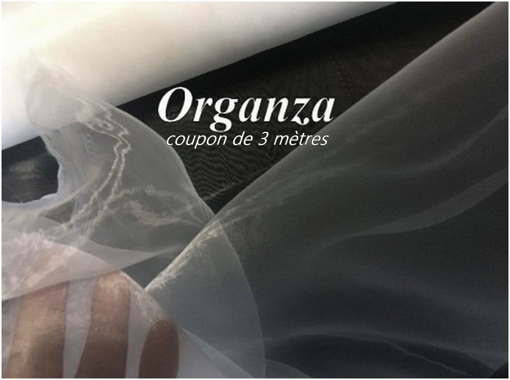 Coupon De 3 Mètres De Tissu Organza Ivoire Au Mètre  Pour La  Couture Et La Décoration