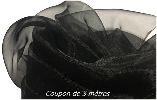 3 metros de tela de organza de poliéster negra vendida por metro para coser y decorar