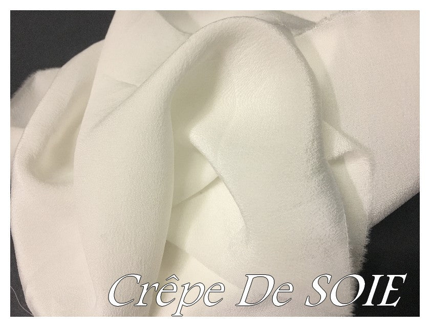 Crêpe De SOIE Ivoire Au mètre Couture.