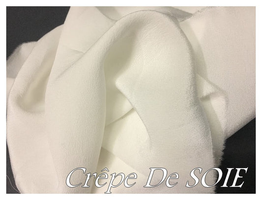 Crêpe De SOIE Ivoire Au mètre Couture.
