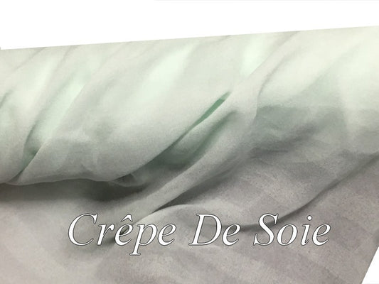 Crêpe De SOIE Vert D’eau Au Mètre Couture.