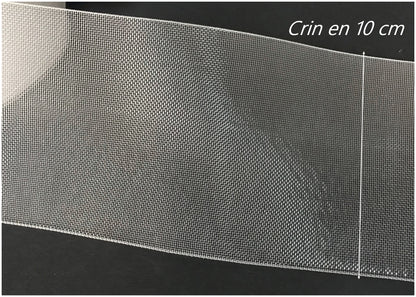 Crin Blanca por Metros de 100 mm - 10 cm para Coser, Tira de Crinolina de 10 cm para Refuerzo