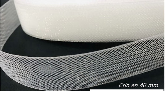 Crin Au Mètre Blanc En 40 mm pour La Couture, Bande de Crinoline pour Renfort