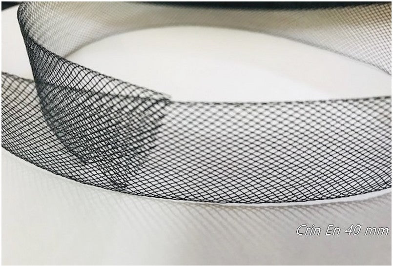 Crin Au Mètre Noir En 40 mm pour La Couture, Bande de Crinoline pour Renfort