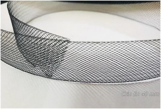 Crin Au Mètre Noir En 40 mm pour La Couture, Bande de Crinoline pour Renfort