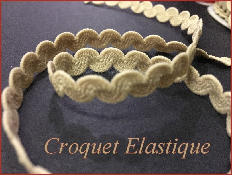 Elástico de licra beige para croquet por metros