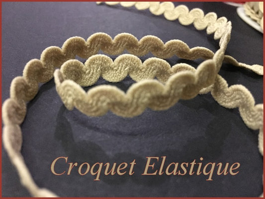 Elástico de licra beige para croquet por metros