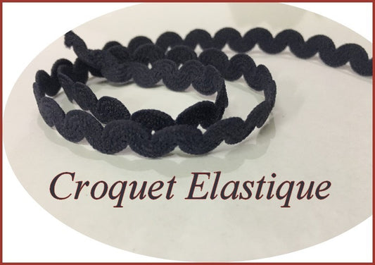 Elástico de licra azul marino para croquet por metro