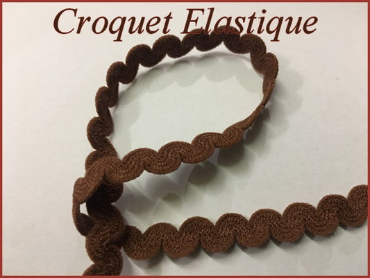 Elástico de licra marrón chocolate para croquet por metro