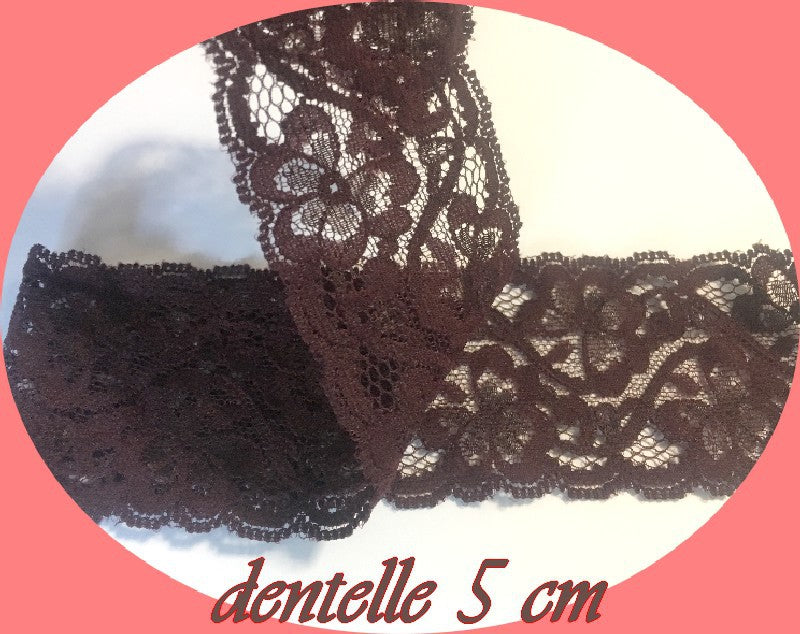 Dentelle A Coudre En 5 Cm  Lie De Vin A Coudre Pour Loisirs Créatifs.