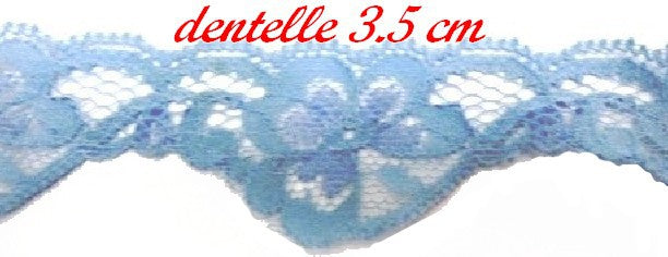 Dentelle A coudre En Couleur Ciel  de Largeur 2.5 cm.