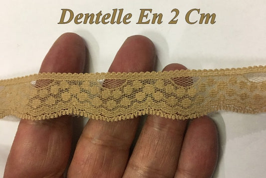 Dentelle Au Mètre Beige En  2 Cm Pour Loisirs Créatifs
