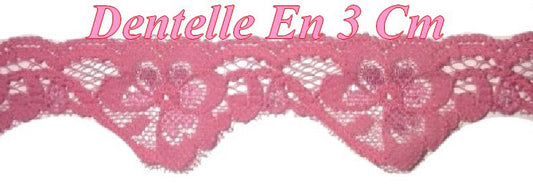 Dentelle Au Mètre en  3 cm Fushia A Coudre, Loisirs créatifs.