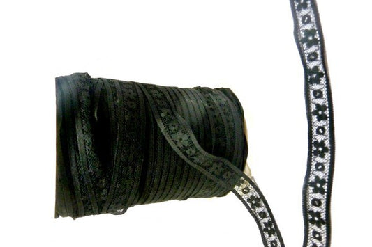 Dentelle au mètre fixe en 2 cm noir