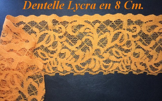 Encaje de Lycra Naranja 8 cm - Versatilidad y Elegancia para tus Creaciones